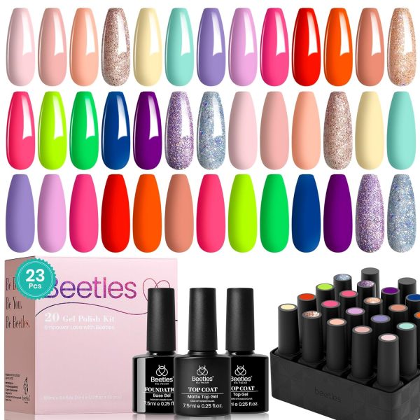 Spring Into Summer - 20 Gel Colors Set with Top and Base Coat (5ml Each) Online now
