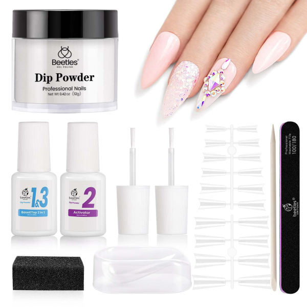 Beetles Dip Powder Kit: Clear, 2-in-1 for Nail Extensions, Repairs, and French Manis Online Hot Sale