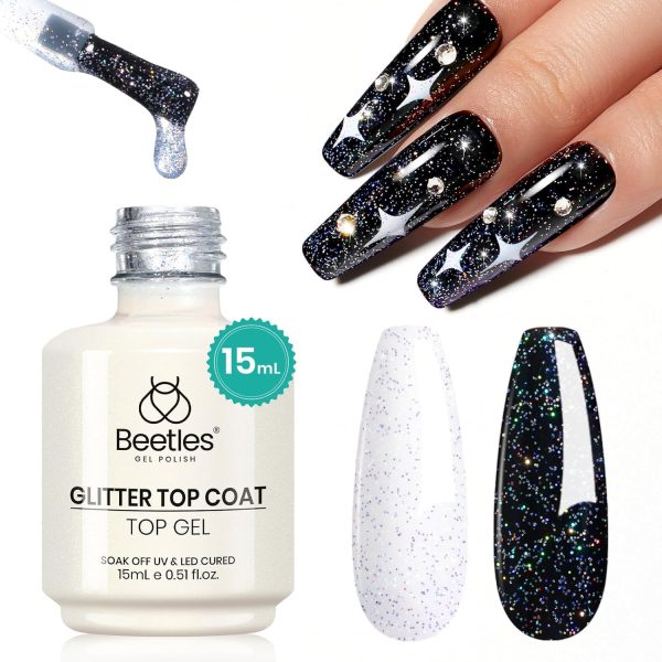 Beetles Holographic Glitter Top Coat | 15ML on Sale