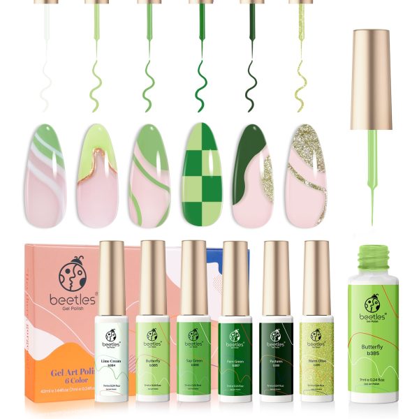 Spring Liner Polish Nail Paint | 6 Colors Set Pink Nails Design Cheap - Image 5