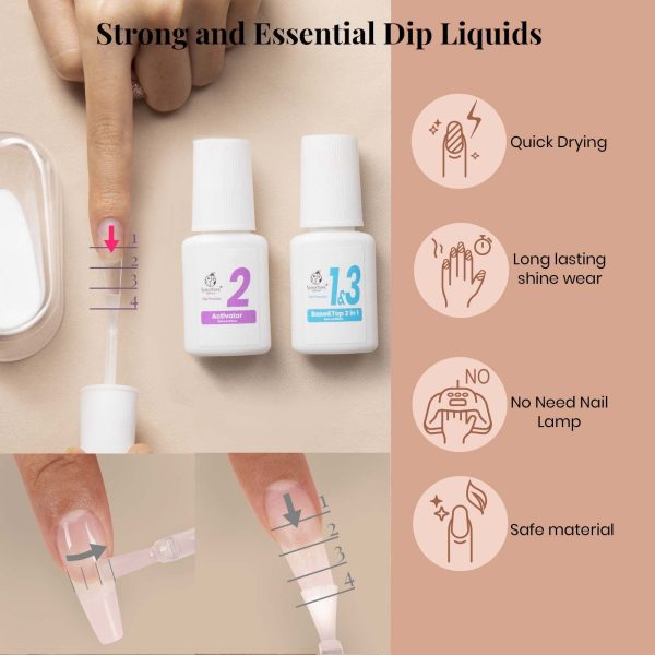 Beetles Dip Powder Kit: Clear, 2-in-1 for Nail Extensions, Repairs, and French Manis Online Hot Sale - Image 2